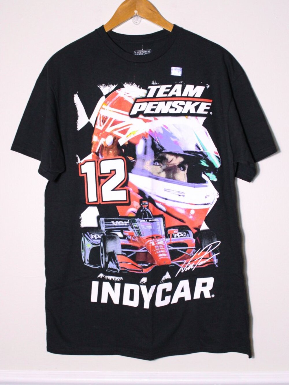 Team Penske Indycar #12 Will Power Graphic Tee Shirt Size L